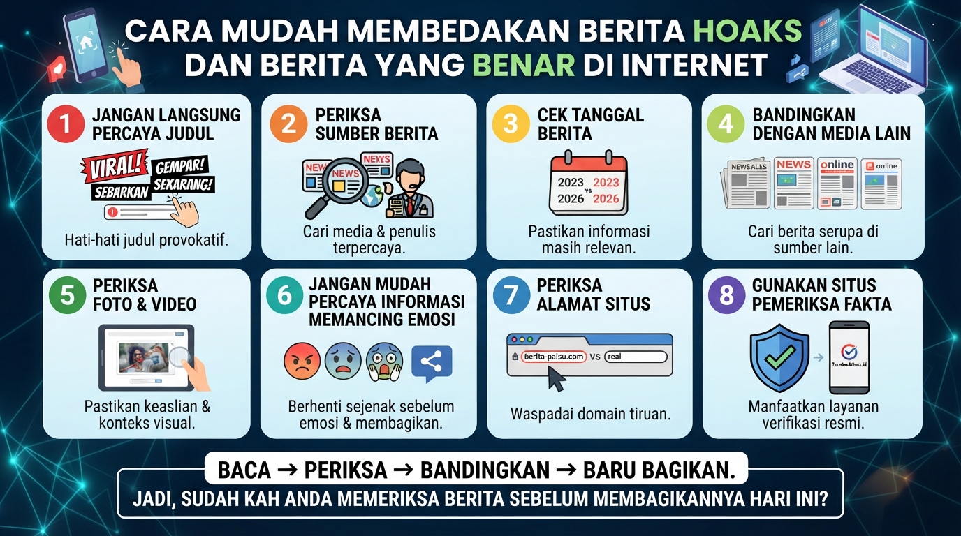 Cara Mudah Membedakan Berita Hoaks dan Berita yang Benar di Internet
